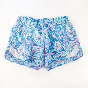 Lilly Pulitzer Luxletic Ocean Trail lined Short Zanzibar Blue Fish Kiss Size XS